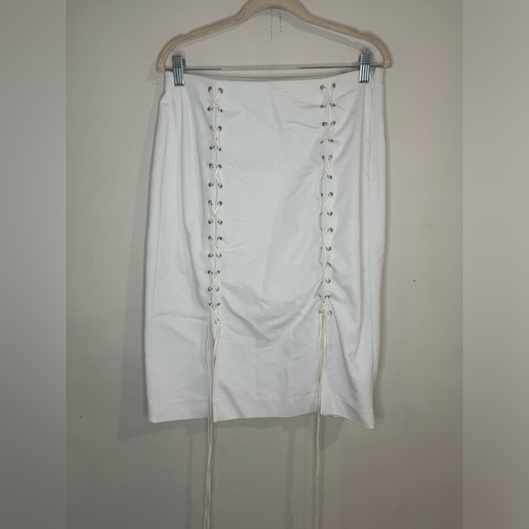 Prabal Gurung By Lane Bryant Lace Up Festival Fairycore Women 12 White Skirt - Picture 1 of 9